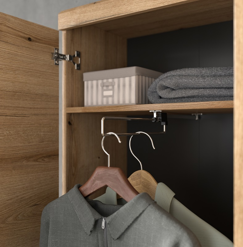 Mobile ingresso moderno appendiabiti specchio 167xH197 cm rovere Bloom