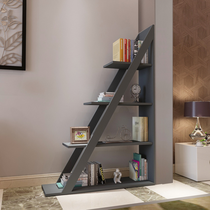 Libreria moderna soggiorno design colonna 100xH150 cm antracite Solan