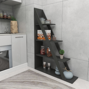 Libreria moderna soggiorno design colonna 100xH150 cm antracite Solan