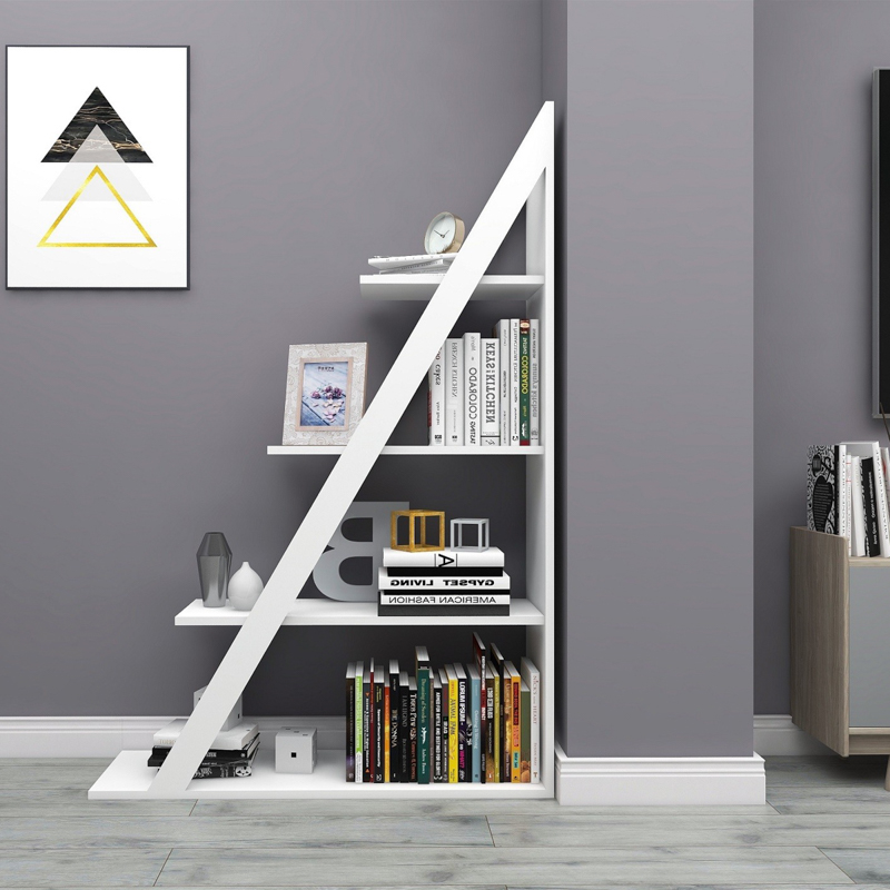 Libreria moderna soggiorno design colonna 100xH150 cm bianco Solan