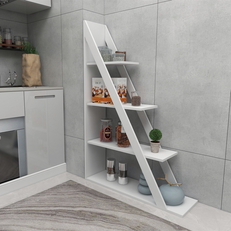 Libreria moderna soggiorno design colonna 100xH150 cm bianco Solan
