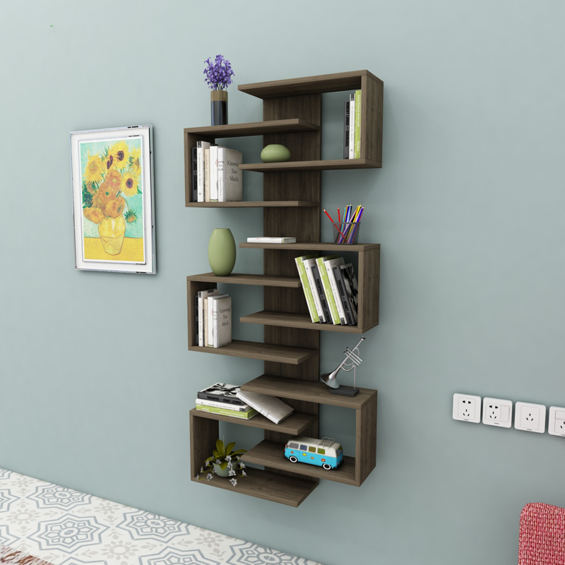 Libreria moderna soggiorno design colonna 75xH161 cm noce Eron