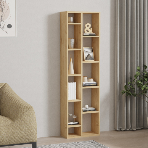 Libreria moderna soggiorno design colonna 45xH150 cm rovere Torin