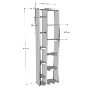 Libreria moderna soggiorno design colonna 44xH150 cm bianco Torin