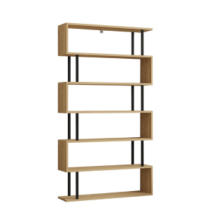 Libreria moderna soggiorno design industrial 90xH162 cm rovere nero Varek