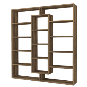 Libreria moderna soggiorno design parete 125xH135 cm noce Altara