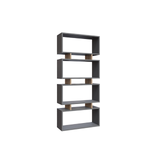 Libreria moderna soggiorno design colonna 72xH161 cm antracite rovere Arvenia