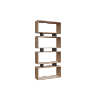 Libreria moderna soggiorno design colonna 72xH161 cm rovere antracite Arvenia