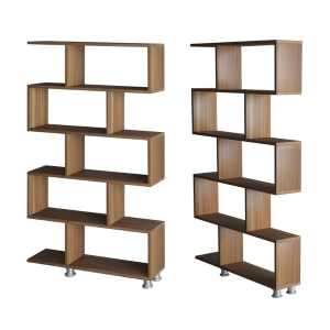 Libreria moderna soggiorno design parete 90xH156 cm noce Averis