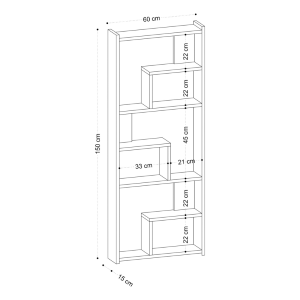 Libreria moderna soggiorno design colonna componibile  60xH150 cm rovere Aurelia