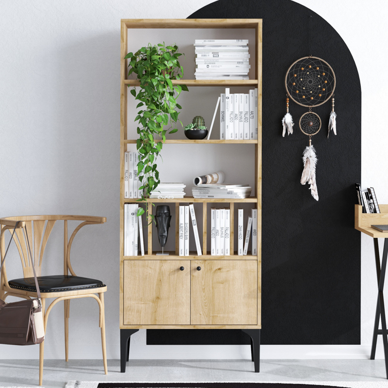 Libreria moderna soggiorno design colonna 60xH175 cm rovere Valira