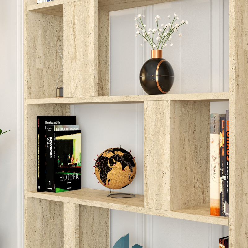 Libreria moderna soggiorno design colonna 90xH180 cm marmo Elvar