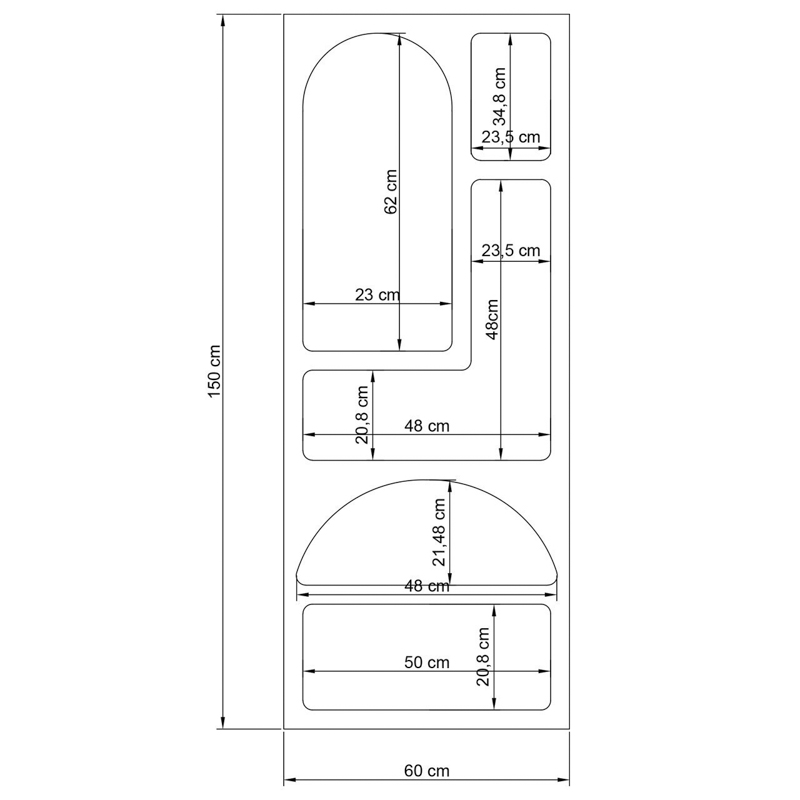 Libreria moderna soggiorno design colonna 60xH150 cm bianco Orven