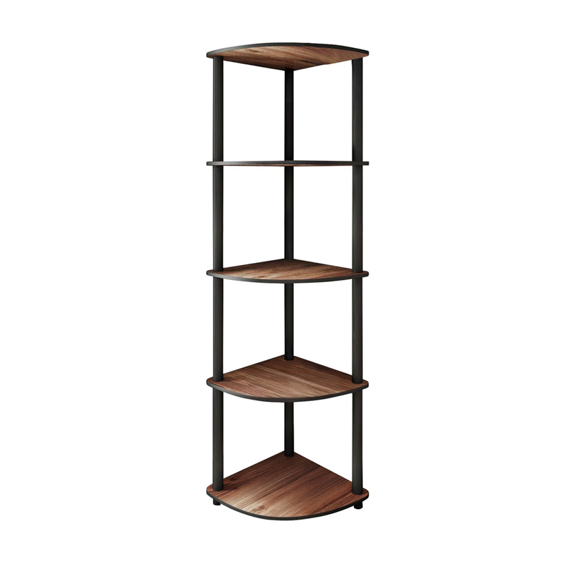 Libreria moderna angolo design colonna 34xH139 cm noce Riven