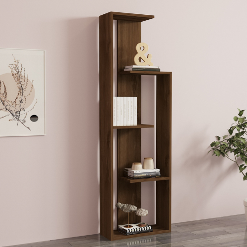 Libreria moderna soggiorno design colonna 50xH160 cm noce Urkan