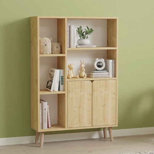 Libreria moderna soggiorno design 25xH48 cm rovere chiaro Ardel