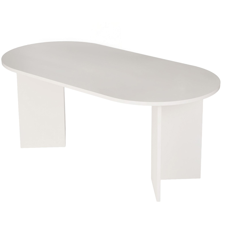 Tavolo moderno da pranzo rettangolare 180x90 cm legno bianco Ferrara