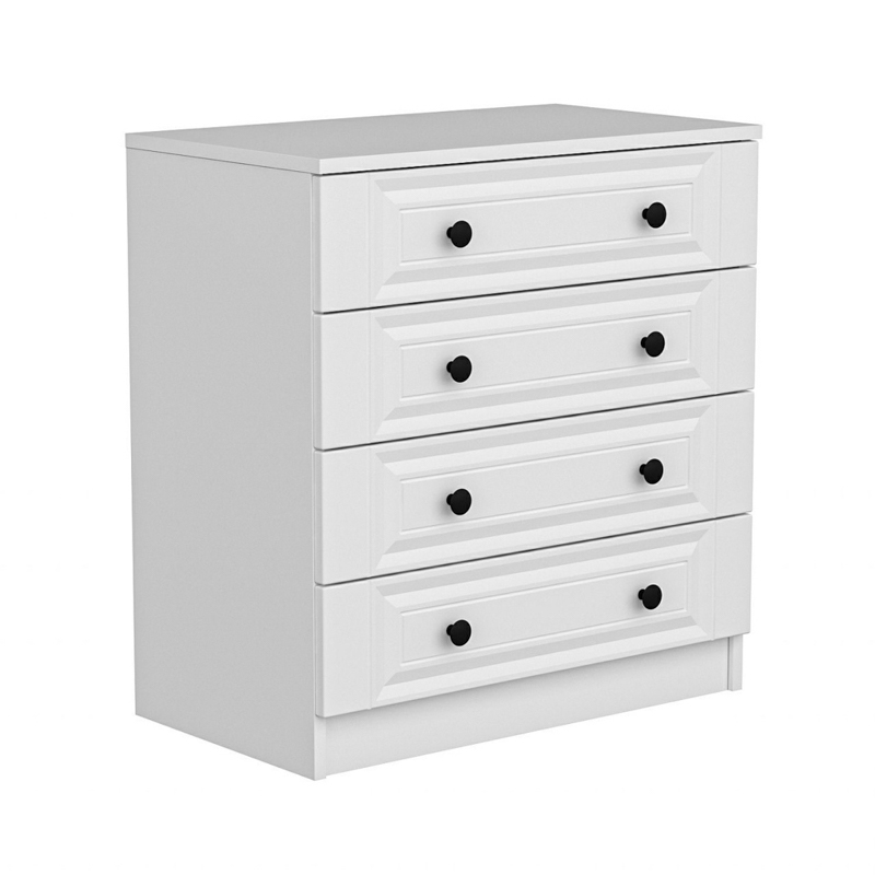 Comò cassettiera moderna camera da letto 72xH77 cm bianco Clifton