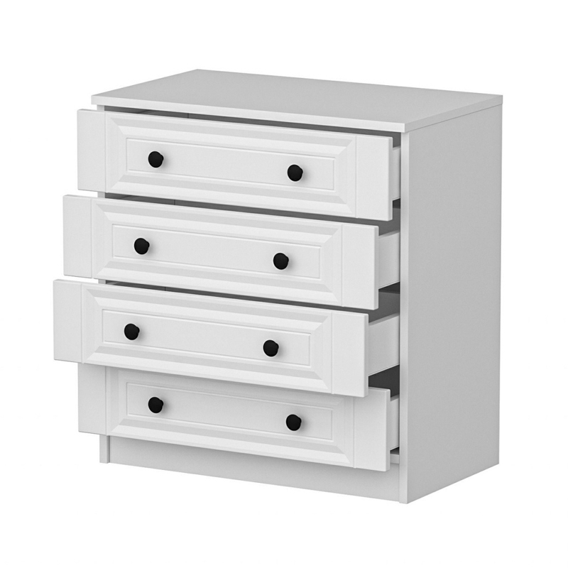 Comò cassettiera moderna camera da letto 72xH77 cm bianco Clifton