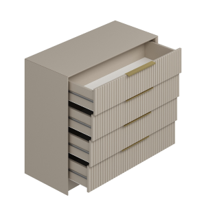 Comò cassettiera moderna specchio camera da letto 100xH85 cm beige Dalton big
