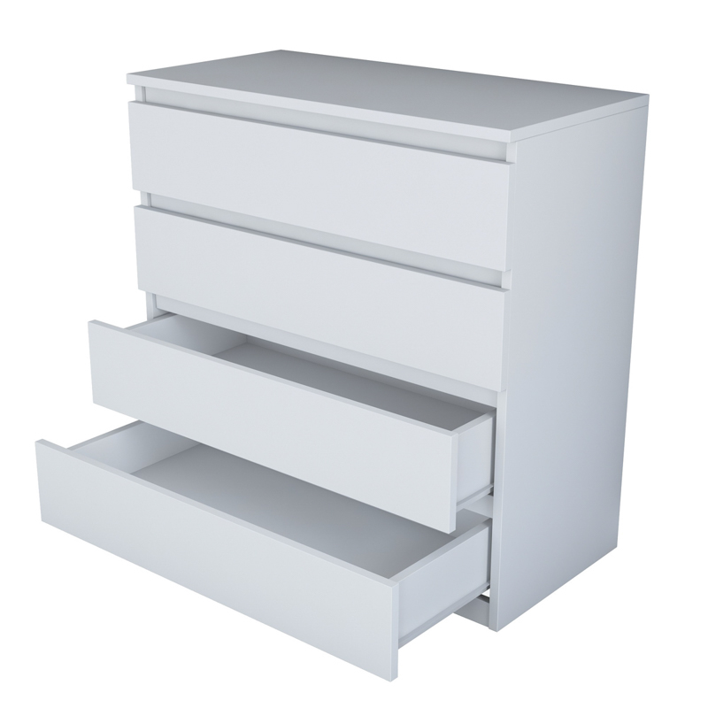Comò cassettiera moderna camera da letto 80xH97 cm bianco Birch