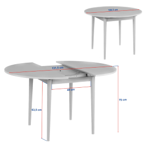 Tavolo allungabile moderno rotondo 100x100 cm marmo Parma