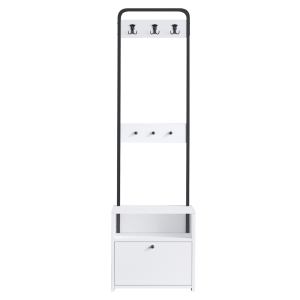 Mobile ingresso moderno design 50xH170 appendiabiti bianco nero York