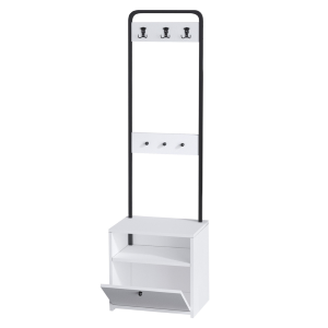 Mobile ingresso moderno design 50xH170 appendiabiti bianco nero York