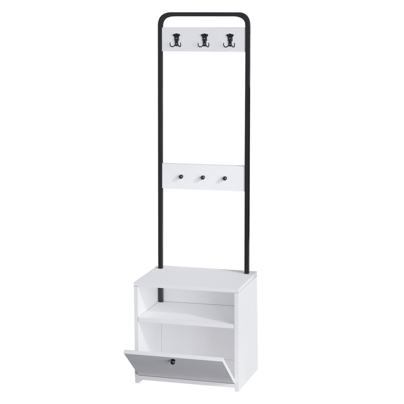 Mobile ingresso moderno design 50xH170 appendiabiti bianco nero York