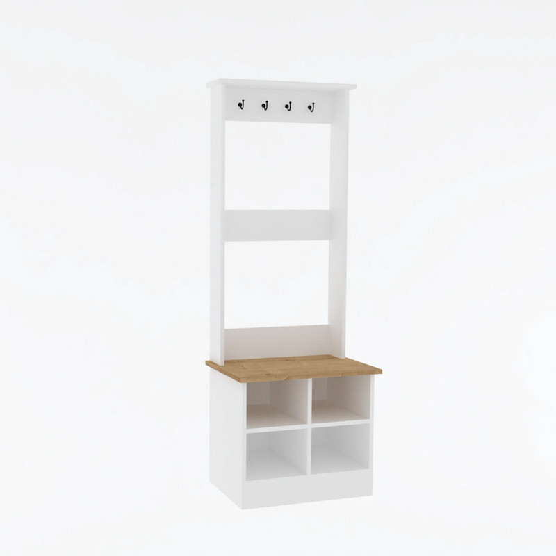 Mobile ingresso moderno design 64xH175 appendiabiti bianco Kent
