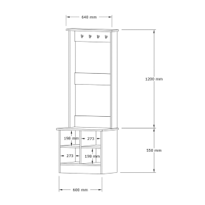 Mobile ingresso moderno design 64xH175 appendiabiti bianco Kent