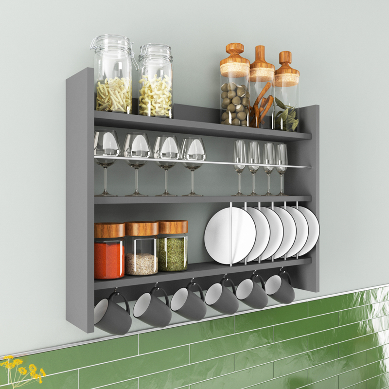 Mobile cucina portaspezie sospeso design multiuso 85xH65 antracite Server