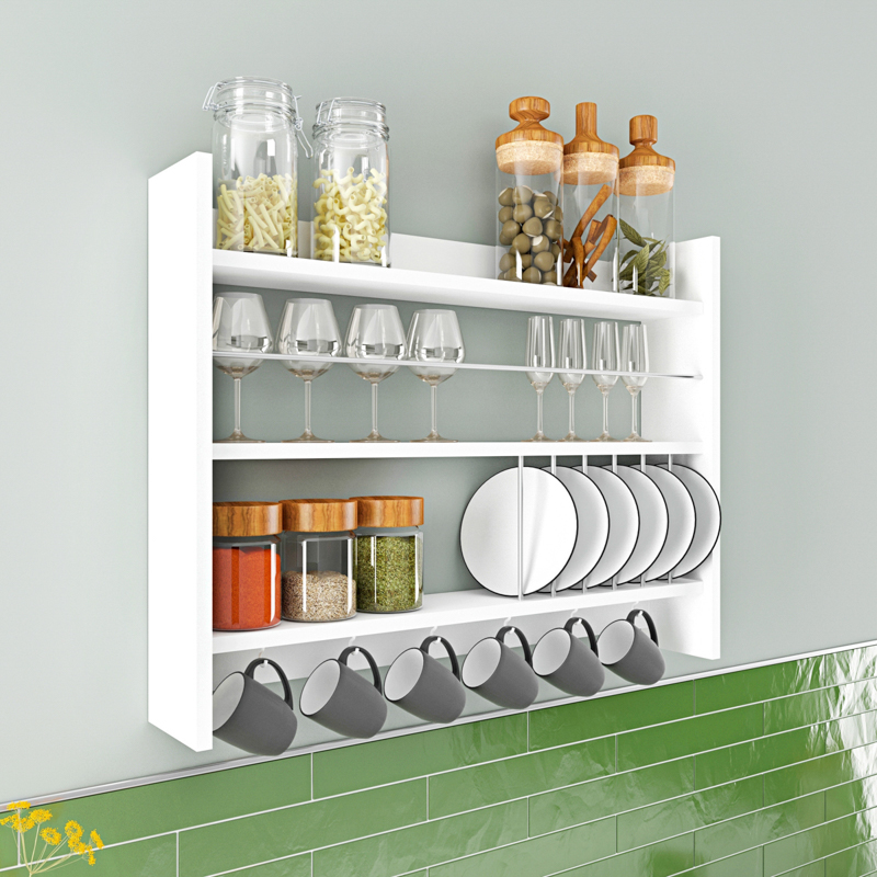 Mobile cucina portaspezie sospeso design multiuso 85xH65 bianco Server