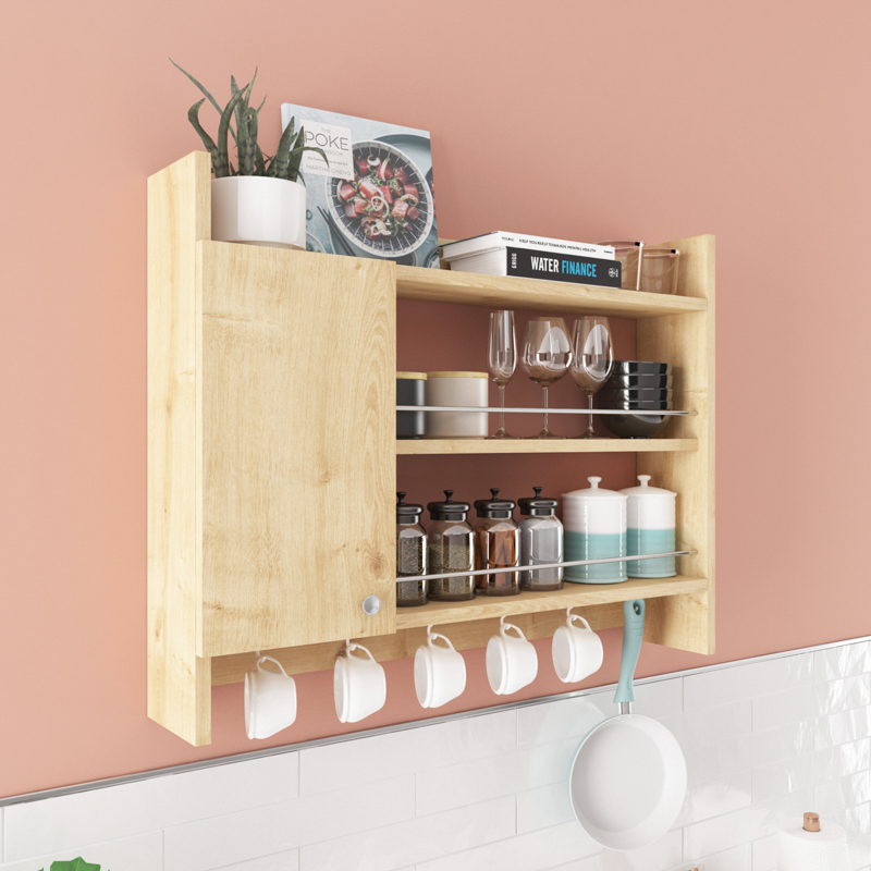 Mobile cucina portaspezie sospeso design multiuso anta 85xH65 rovere Server