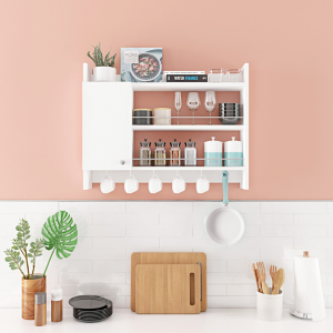 Mobile cucina portaspezie sospeso design multiuso anta 85xH65 bianco Server