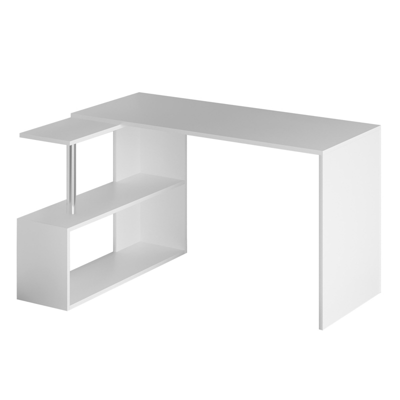 Scrivania moderna angolare attrezzata 130x94 cm bianco Mind