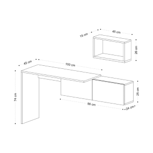 Mobile ingresso moderno scrivania consolle 145cm ante bianco rovere Lavos