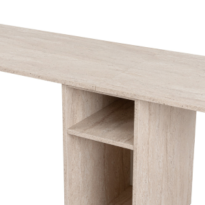 Scrivania doppia moderna 240xH74 cm libreria beige oro Center