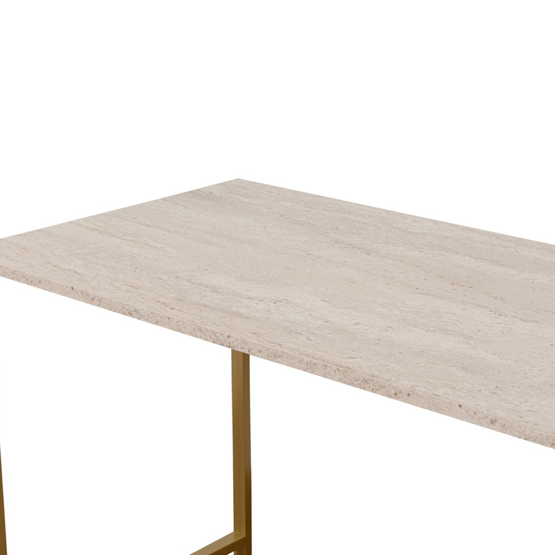 Scrivania doppia moderna 240xH74 cm libreria beige oro Center