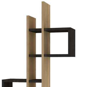 Mensola legno libreria pensile a muro 54xH108cm rovere antracite Evaro