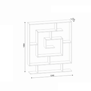 Libreria moderna soggiorno design parete 125xH135 cm noce Altara