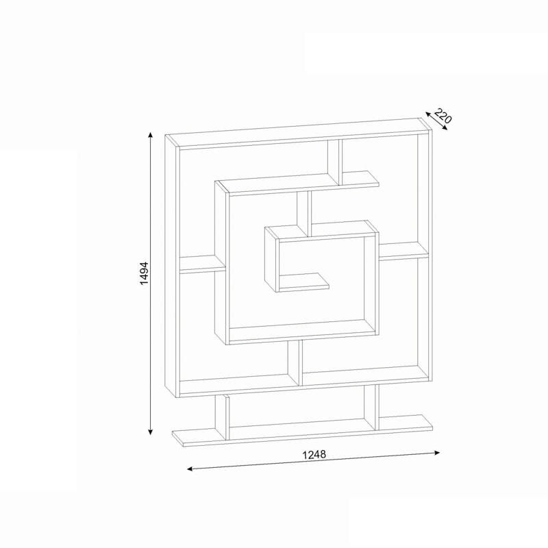 Libreria moderna soggiorno design parete 125xH135 cm noce Altara