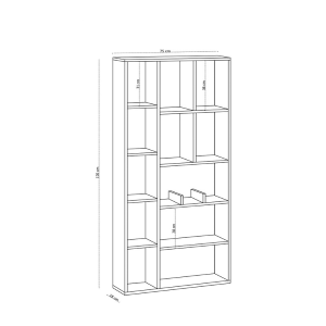 Libreria moderna soggiorno design parete 75xH170 cm rovere Aurelia