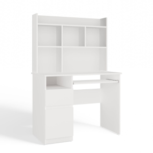 Scrivania attrezzata moderna 1 anta 1 cassetto 9xH145 sinistra bianco Tour