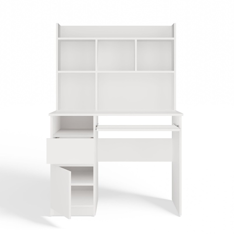 Scrivania attrezzata moderna 1 anta 1 cassetto 9xH145 sinistra bianco Tour