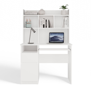 Scrivania attrezzata moderna 1 anta 1 cassetto 9xH145 sinistra bianco Tour