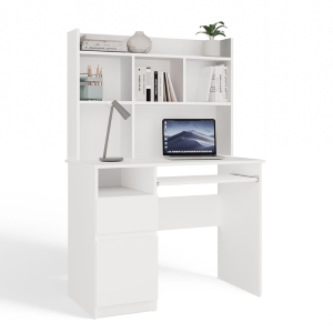 Scrivania attrezzata moderna 1 anta 1 cassetto 9xH145 sinistra bianco Tour