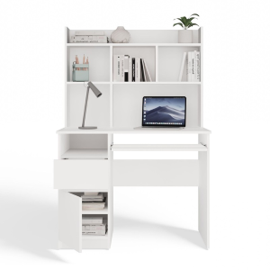 Scrivania attrezzata moderna 1 anta 1 cassetto 9xH145 sinistra bianco Tour