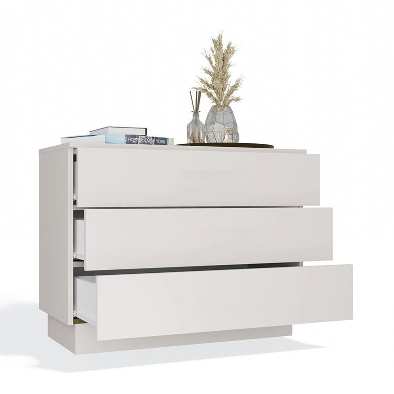 Credenza madia moderna comò 3 cassetti 85xH66 beige Alba
