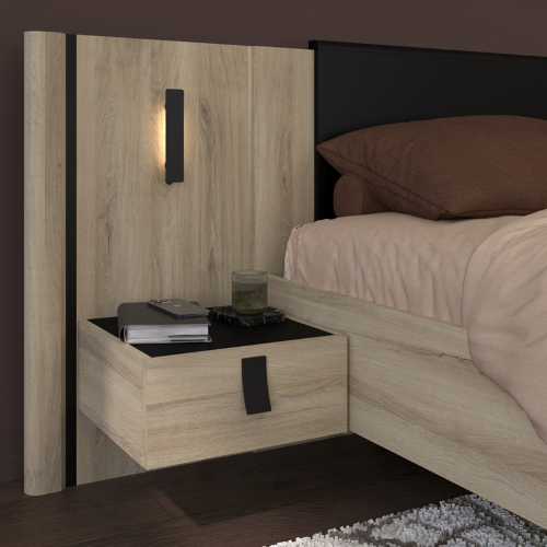 Coppia comodini moderni design 40x88 rovere nero West